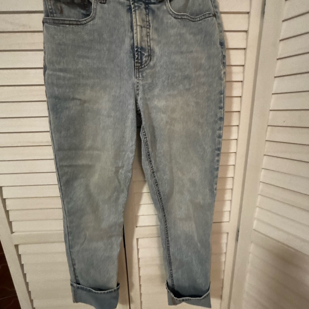 Frye Light Wash Straight Leg Jeans | Cuffed Hem| Classic Denim